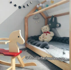 Lit Cabane En Hêtre Avec Ou Sans Barrières -GribouilleTa Chambre Soldes Magasin file 358