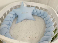 Tour De Lit Tressé 3 Grains Velours Uni Babyblue -GribouilleTa Chambre Soldes Magasin file 3712