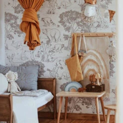 Papier Peint Animaux Naturel Ou Noir & Blanc -GribouilleTa Chambre Soldes Magasin file 3746