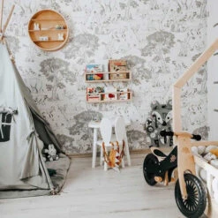 Papier Peint Animaux Naturel Ou Noir & Blanc -GribouilleTa Chambre Soldes Magasin file 3751