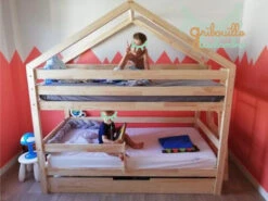 Lit Maison A étage Avec Tiroir Gigogne -GribouilleTa Chambre Soldes Magasin file 42