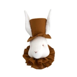 Trophée Mural Benny Le Lapin Bélier Chapeauté Moutarde
