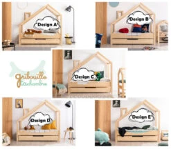 Lit Maison D'Archi Cadre Déco Avec Tiroir Gigogne