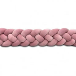 Tour De Lit Tressé 4 Grains Velours Vieux Rose