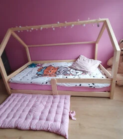 Lit Maison Avec Barrières En Pin Naturel Express -GribouilleTa Chambre Soldes Magasin file 530