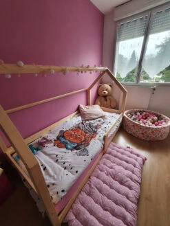 Lit Maison Avec Barrières En Pin Naturel Express -GribouilleTa Chambre Soldes Magasin file 531