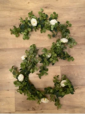 Guirlande D'Eucalyptus & Fleurs Blanches 6 Guirlande D'Eucalyptus & Fleurs Blanches – Image 4