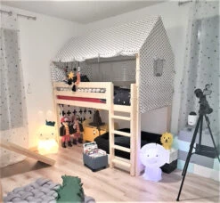 Lit Maison Pilotis Hauteur 55, 70 Ou 90cm -GribouilleTa Chambre Soldes Magasin file 563