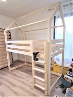 Lit Maison Pilotis Hauteur 55, 70 Ou 90cm -GribouilleTa Chambre Soldes Magasin file 569