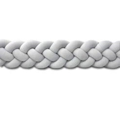 Tour De Lit Tressé 4 Grains Velours Gris Perle