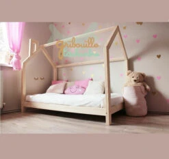 Lit Maison Avec Cheminée En Pin Naturel Avec Ou Sans Barrières -GribouilleTa Chambre Soldes Magasin file 670