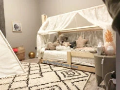 Lit Maison Avec Cheminée En Pin Naturel Avec Ou Sans Barrières -GribouilleTa Chambre Soldes Magasin file 672