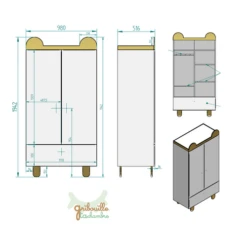 Armoire Teddy Blanche -GribouilleTa Chambre Soldes Magasin file 69