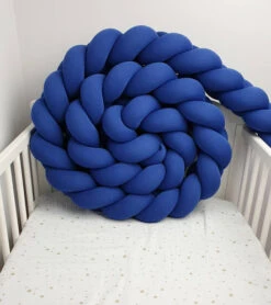 Tour De Lit Tressé 3 Grains Bleu Roi