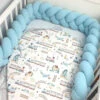 Tour De Lit Tressé 3 Grains Babyblue