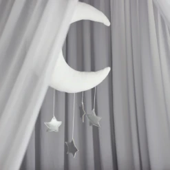 Grand Mobile Lune Nuit étoilée Blanc Et Argent