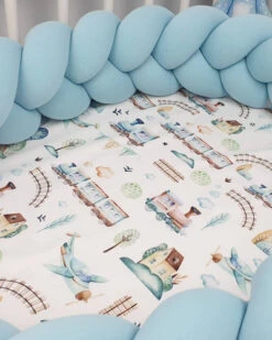 Tour De Lit Tressé 3 Grains Babyblue -GribouilleTa Chambre Soldes Magasin file 821