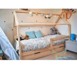 Lit Maison Avec Tiroir Bois Naturel Avec Ou Sans Barrières 22 Lit Maison Avec Tiroir Bois Naturel Avec Ou Sans Barrières -GribouilleTa Chambre Soldes Magasin file 876