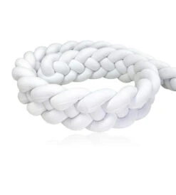 Tour De Lit Tressé 4 Grains Velours Blanc