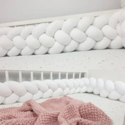 Tour De Lit Tressé 4 Grains Velours Blanc -GribouilleTa Chambre Soldes Magasin file 893