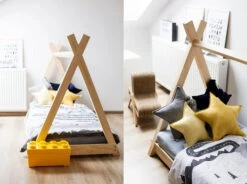 Lit Tipi De La Tribu Apache Avec Sommier En Bois Naturel -GribouilleTa Chambre Soldes Magasin file 910