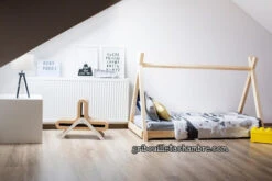 Lit Tipi De La Tribu Apache Avec Sommier En Bois Naturel -GribouilleTa Chambre Soldes Magasin file 914